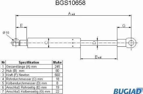 Bugiad BGS10658 - Kaasujousi, takalasi inparts.fi