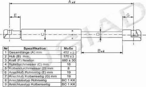 Bugiad BGS11161 - Kaasujousi, tavaratila inparts.fi