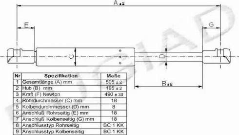 Bugiad BGS11202 - Kaasujousi, tavaratila inparts.fi