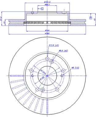 Kawe 61263 10 - Jarrulevy inparts.fi