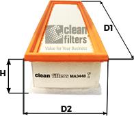 Clean Filters MA3448 - Ilmansuodatin inparts.fi