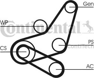 Continental 6PK1059 ELAST T2 - Moniurahihnasarja inparts.fi