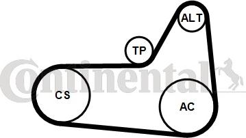 Contitech 6 PK 1180 K4 - Moniurahihnasarja inparts.fi