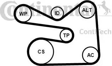 Continental 6PK1733K3 - Moniurahihnasarja inparts.fi