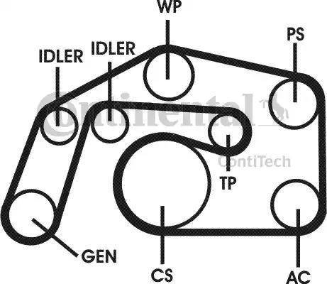 Continental 6PK2495D1 - Moniurahihnasarja inparts.fi