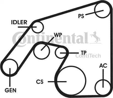 Continental 6PK2241D1 - Moniurahihnasarja inparts.fi