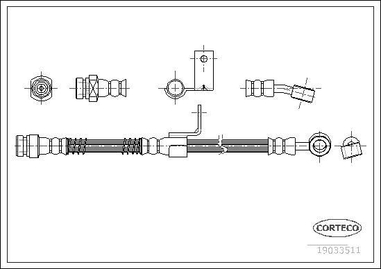 Corteco 19033511 - Jarruletku inparts.fi