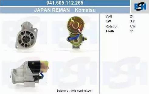 PSH 941.505.112.265 - Käynnistinmoottori inparts.fi