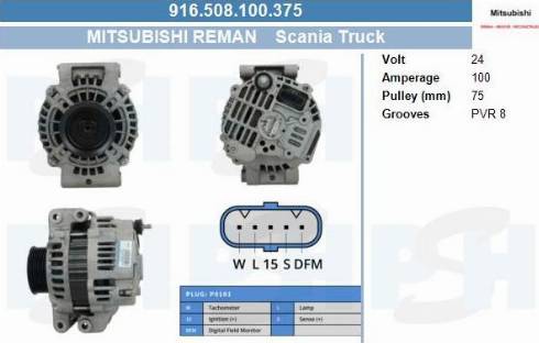 PSH 916.508.100.375 - Laturi inparts.fi