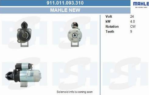 PSH 911.011.093.310 - Käynnistinmoottori inparts.fi