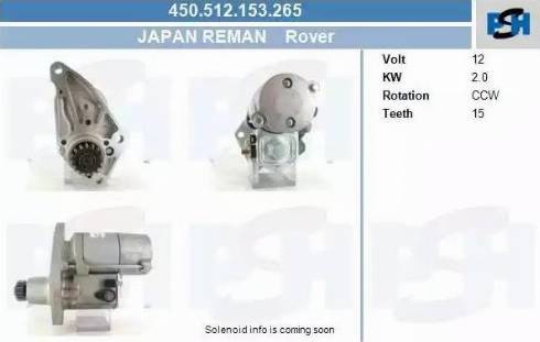 PSH 450.512.153.265 - Käynnistinmoottori inparts.fi
