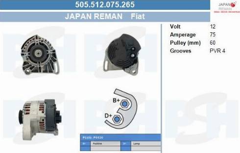 PSH 505.512.075.265 - Laturi inparts.fi