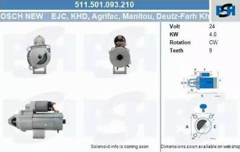 PSH 511.501.093.210 - Käynnistinmoottori inparts.fi