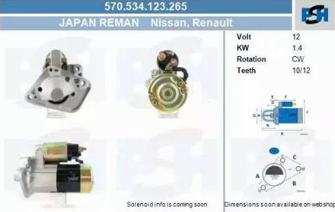 PSH 570.534.123.265 - Käynnistinmoottori inparts.fi