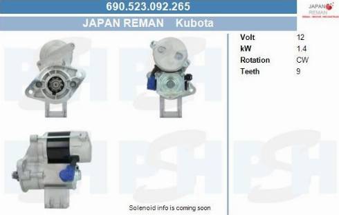 PSH 690.523.092.265 - Käynnistinmoottori inparts.fi