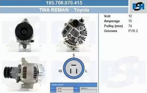 PSH 195.706.070.415 - Laturi inparts.fi