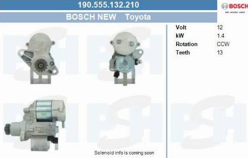 PSH 190.555.132.210 - Käynnistinmoottori inparts.fi