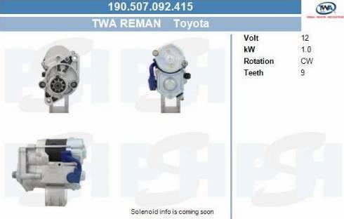 PSH 190.507.092.415 - Käynnistinmoottori inparts.fi
