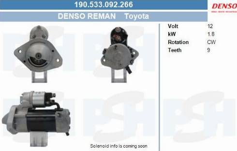 PSH 190.533.092.266 - Käynnistinmoottori inparts.fi