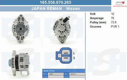 PSH 165.556.070.265 - Laturi inparts.fi