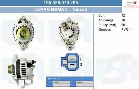 PSH 165.528.070.265 - Laturi inparts.fi