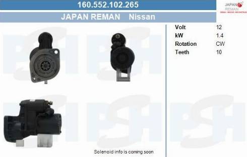 PSH 160.552.102.265 - Käynnistinmoottori inparts.fi