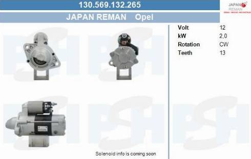 PSH 130.569.132.265 - Käynnistinmoottori inparts.fi