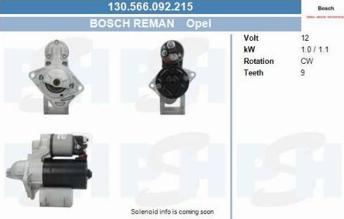 PSH 130.566.092.215 - Käynnistinmoottori inparts.fi