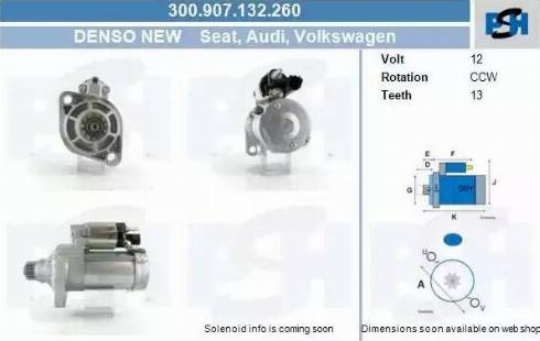 PSH 300.907.132.260 - Käynnistinmoottori inparts.fi