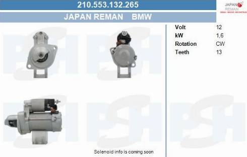 PSH 210.553.132.265 - Käynnistinmoottori inparts.fi