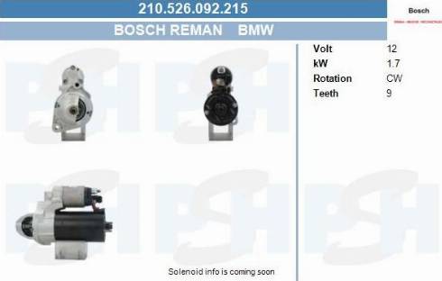 PSH 210.526.092.215 - Käynnistinmoottori inparts.fi