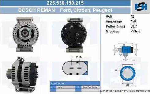 PSH 225.538.150.215 - Laturi inparts.fi