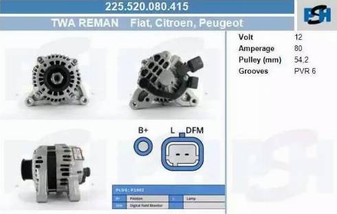 PSH 225.520.080.415 - Laturi inparts.fi