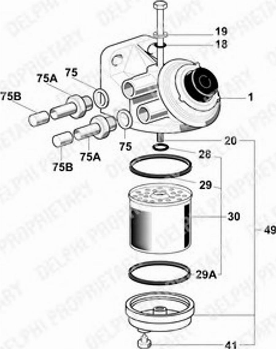 Delphi 6260B741B - Polttoainesuodatin inparts.fi