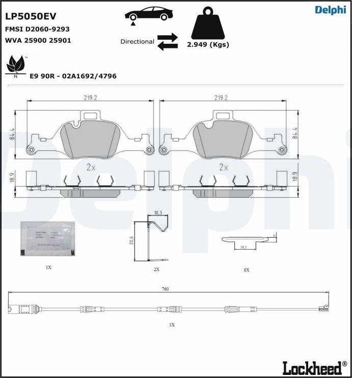 Delphi LP5050EV - Jarrupala, levyjarru inparts.fi