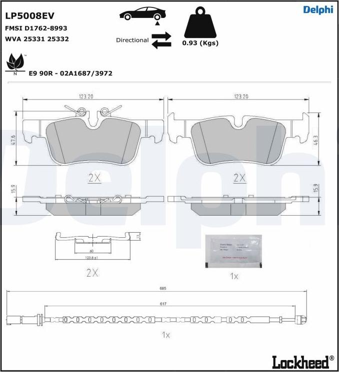 Delphi LP5008EV - Jarrupala, levyjarru inparts.fi