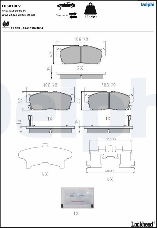 Delphi LP5010EV - Jarrupala, levyjarru inparts.fi