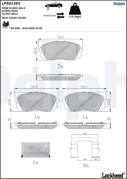 Delphi LP5013EV - Jarrupala, levyjarru inparts.fi