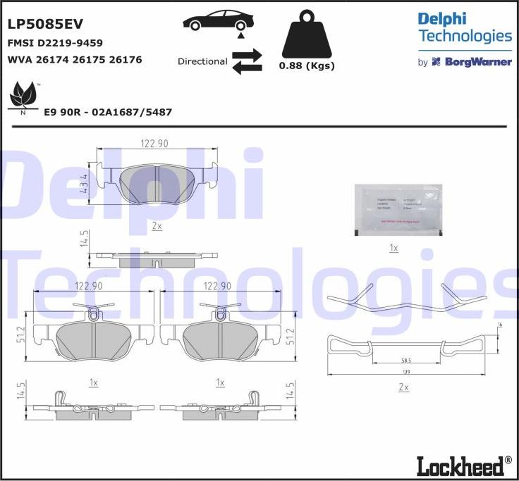 Delphi LP5085EV - Jarrupala, levyjarru inparts.fi