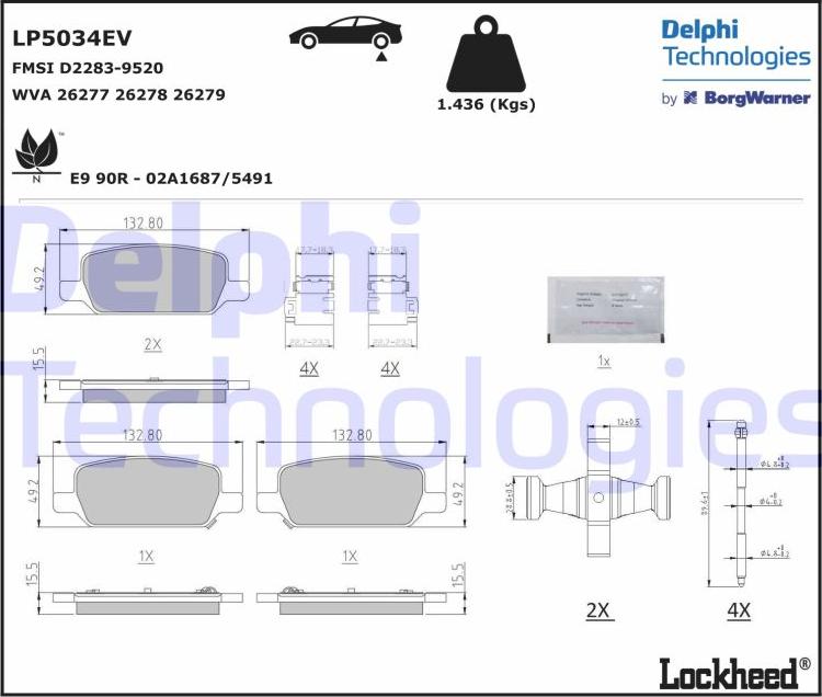 Delphi LP5034EV - Jarrupala, levyjarru inparts.fi