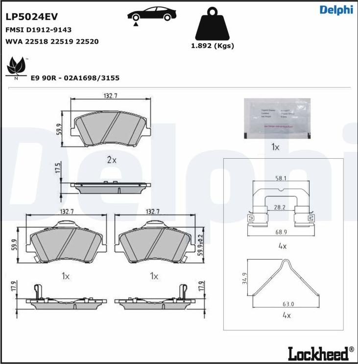 Delphi LP5024EV - Jarrupala, levyjarru inparts.fi