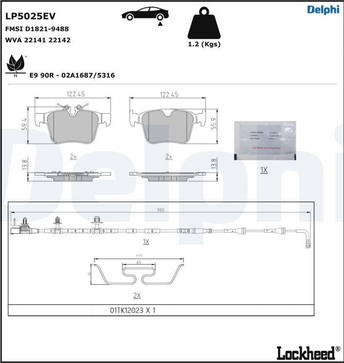 Delphi LP5025EV - Jarrupala, levyjarru inparts.fi