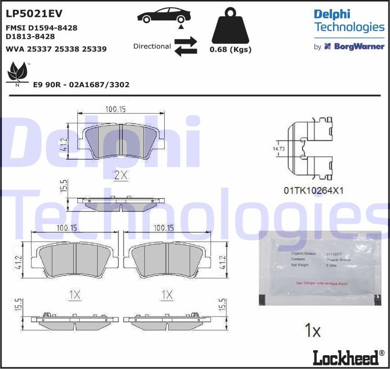 Delphi LP5021EV - Jarrupala, levyjarru inparts.fi