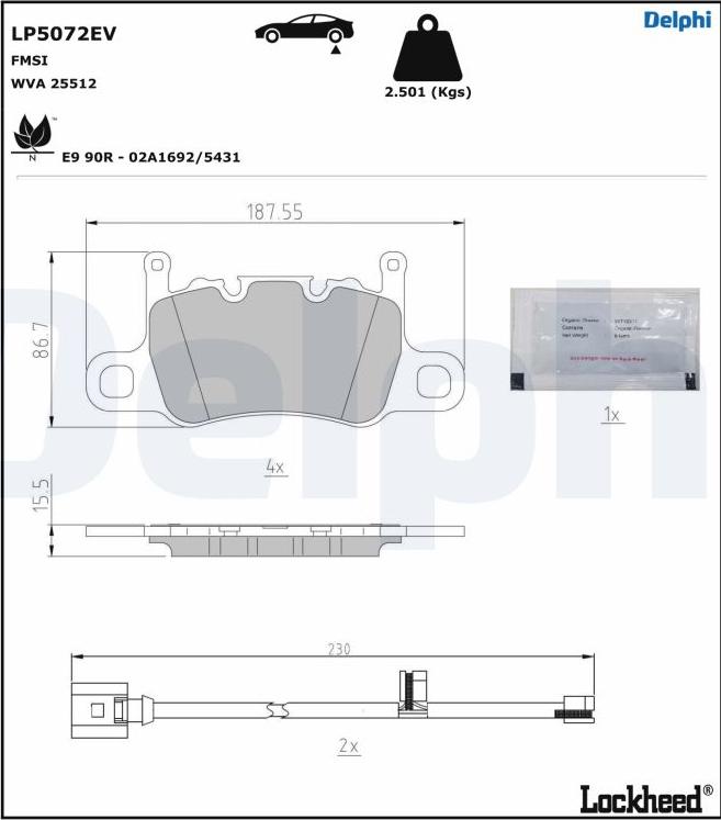 Delphi LP5072EV - Jarrupala, levyjarru inparts.fi