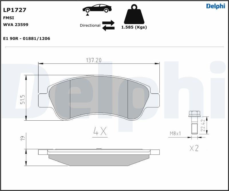 Delphi LP1727.D - Jarrupala, levyjarru inparts.fi