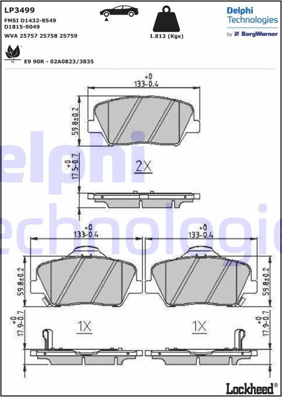 Delphi LP3499 - Jarrupala, levyjarru inparts.fi