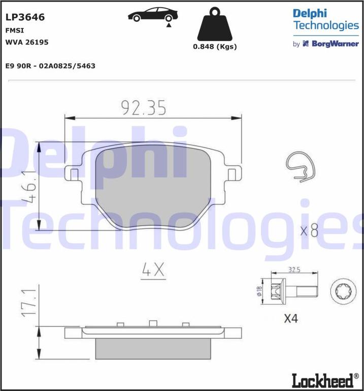 Delphi LP3646 - Jarrupala, levyjarru inparts.fi