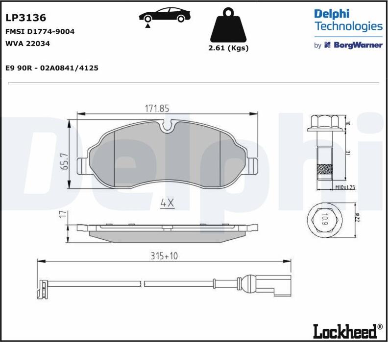 Delphi LP3136.D - Jarrupala, levyjarru inparts.fi