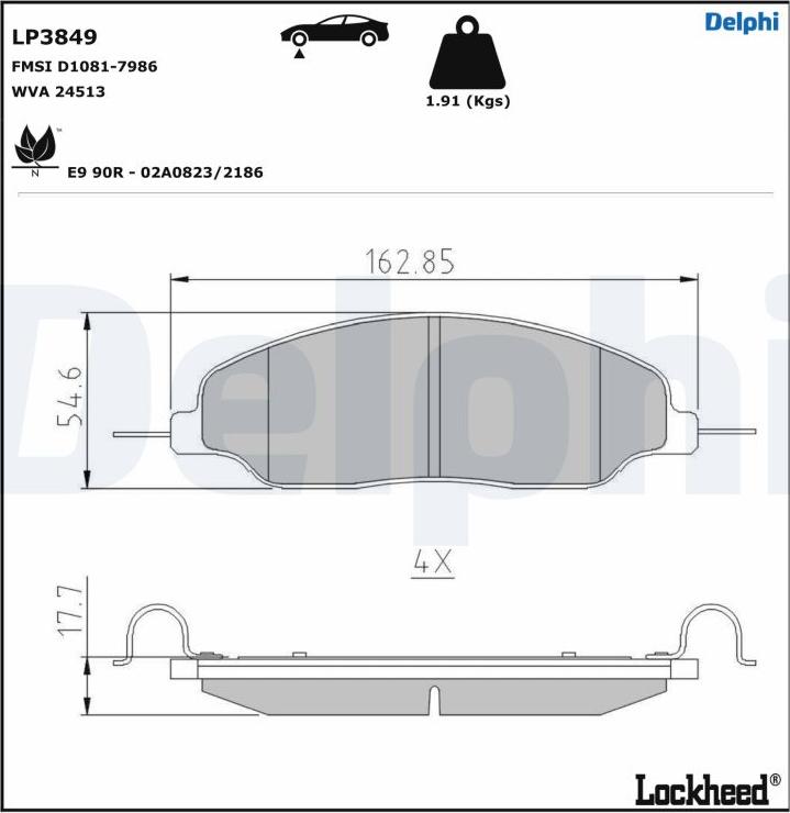 Delphi LP3849 - Jarrupala, levyjarru inparts.fi