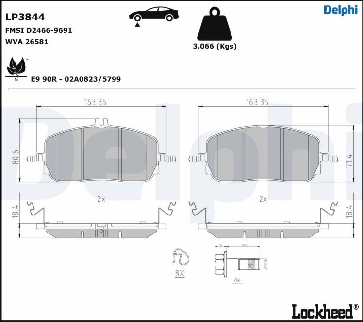 Delphi LP3844 - Jarrupala, levyjarru inparts.fi